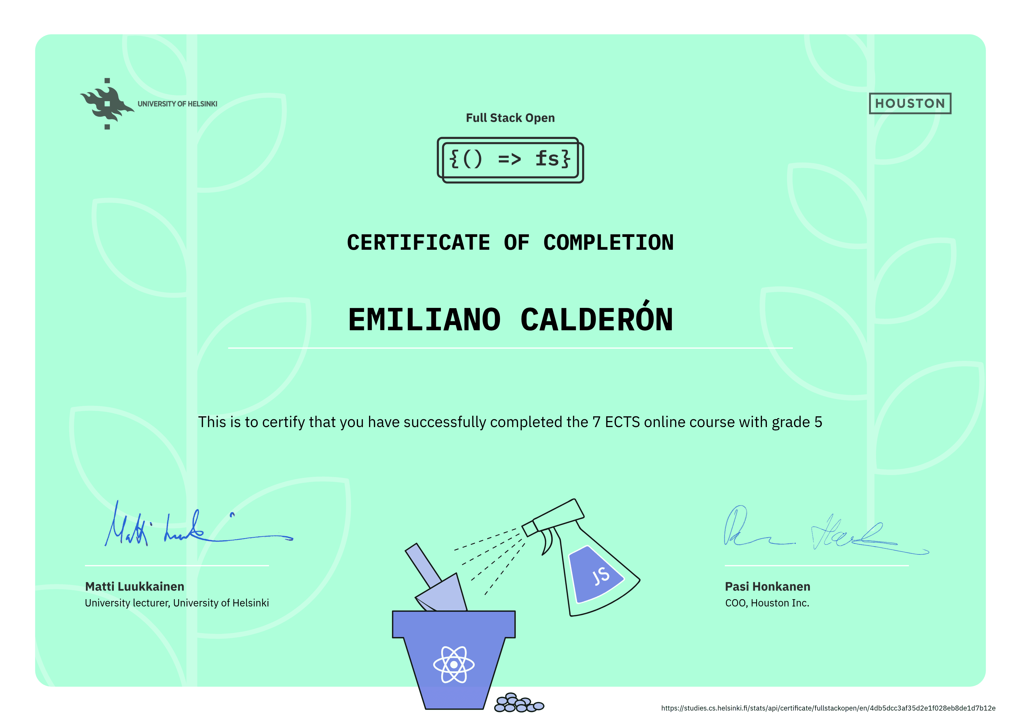 Certificado en Full Stack Open