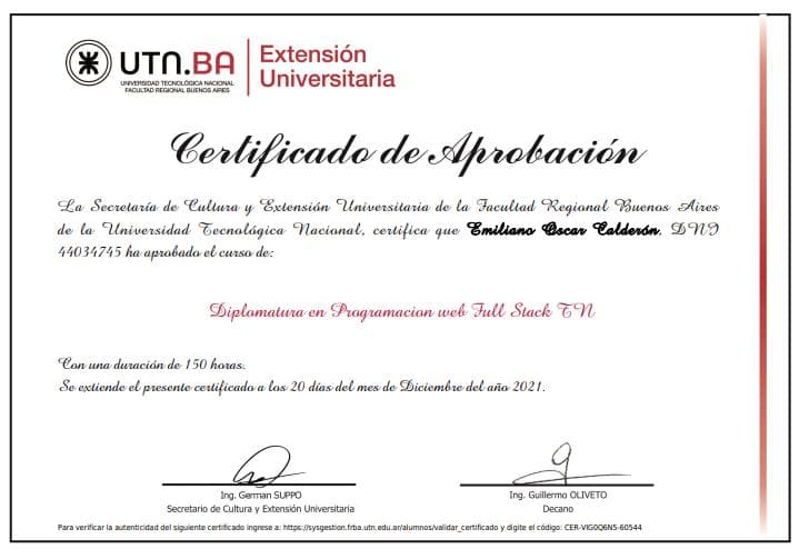 Diplomatura en Programación Web Full Stack